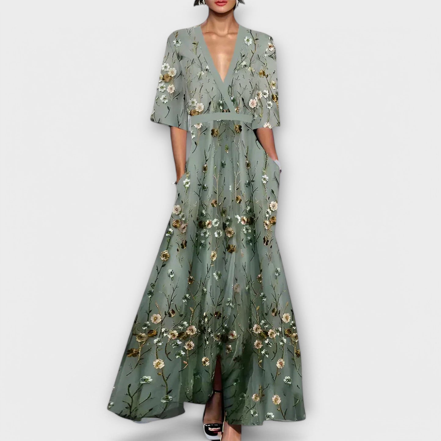 Evelis™ | Elegant Floral Maxi Dress