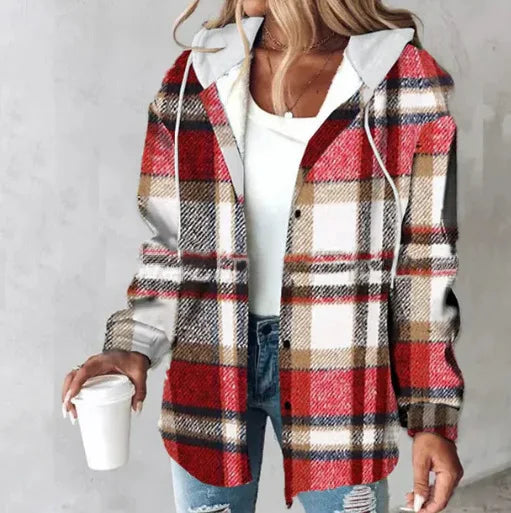 Chic Plaid Hooded Coat™