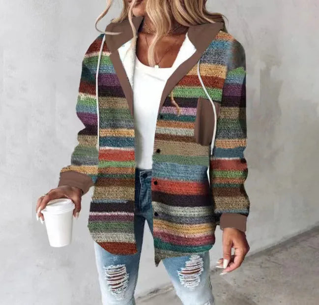 Chic Plaid Hooded Coat™