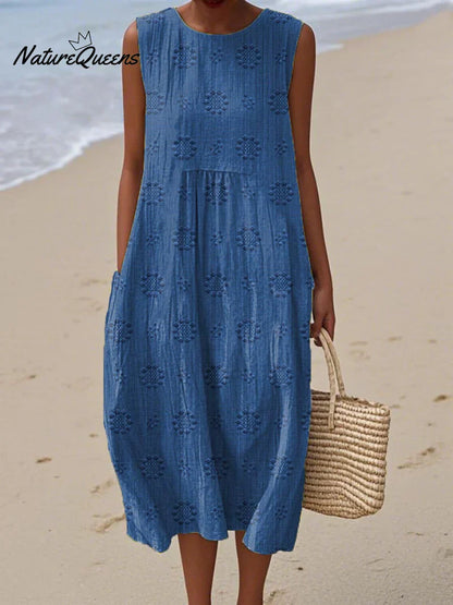 Élodie | Sleeveless Dress with Embroidery