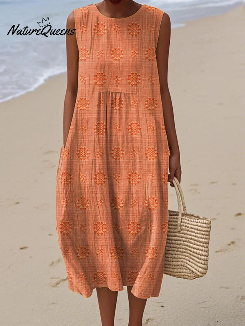 Élodie | Sleeveless Dress with Embroidery