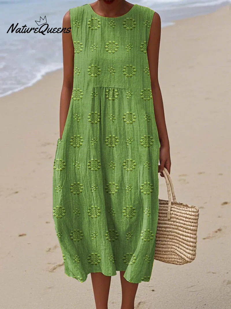 Élodie | Sleeveless Dress with Embroidery