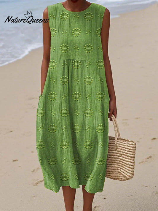 Élodie | Sleeveless Dress with Embroidery