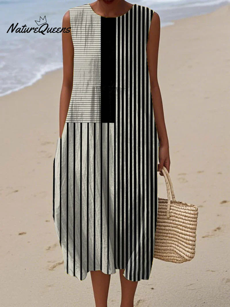 Elise | Striped Monochrome Dress
