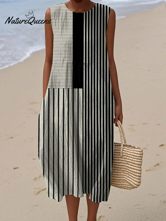 Elise | Striped Monochrome Dress