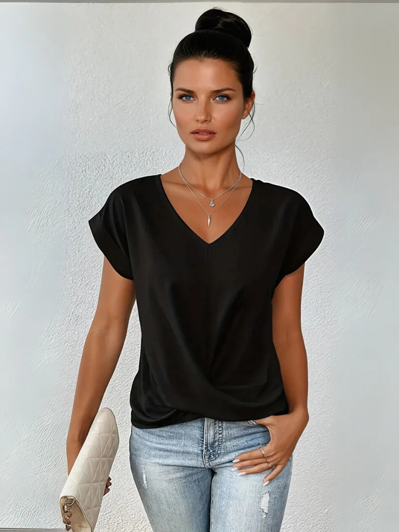 Celina | Stylish Effortless Chic V-Neck Tee
