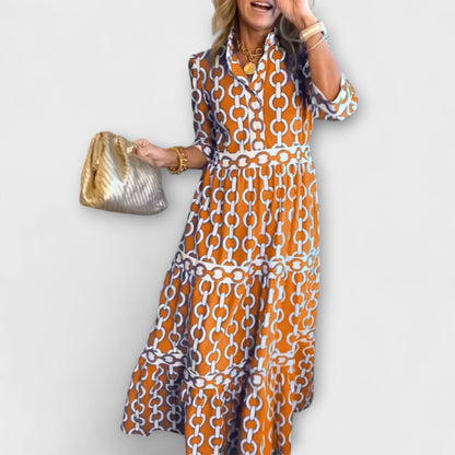 Diane | Midi Dress with Chain Pattern