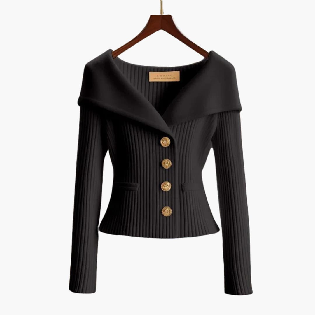 Angelica | Women's Ribbed Buttoned Jacket