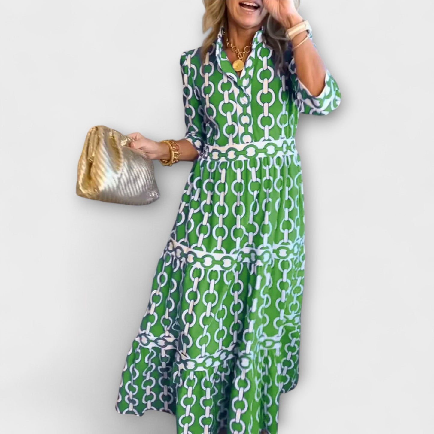 Diane | Midi Dress with Chain Pattern
