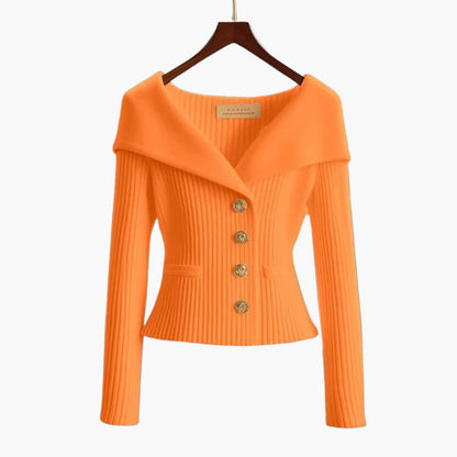 Angelica | Women's Ribbed Buttoned Jacket