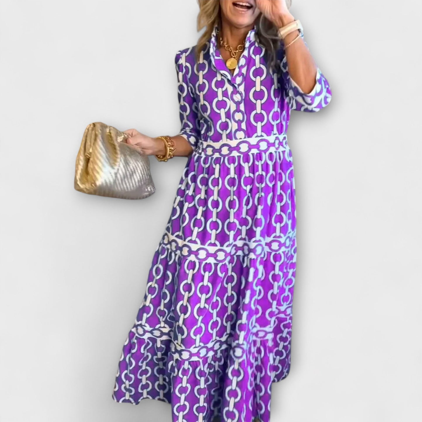 Diane | Midi Dress with Chain Pattern