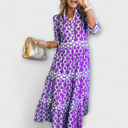 Diane | Midi Dress with Chain Pattern