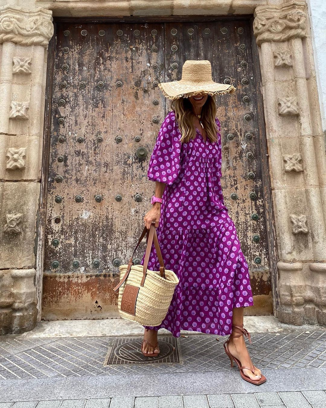 Maya | Floral Print Long Purple Dress