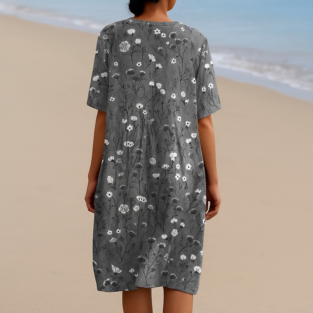NOÉMIE | Gray Floral Dress