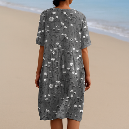 NOÉMIE | Gray Floral Dress