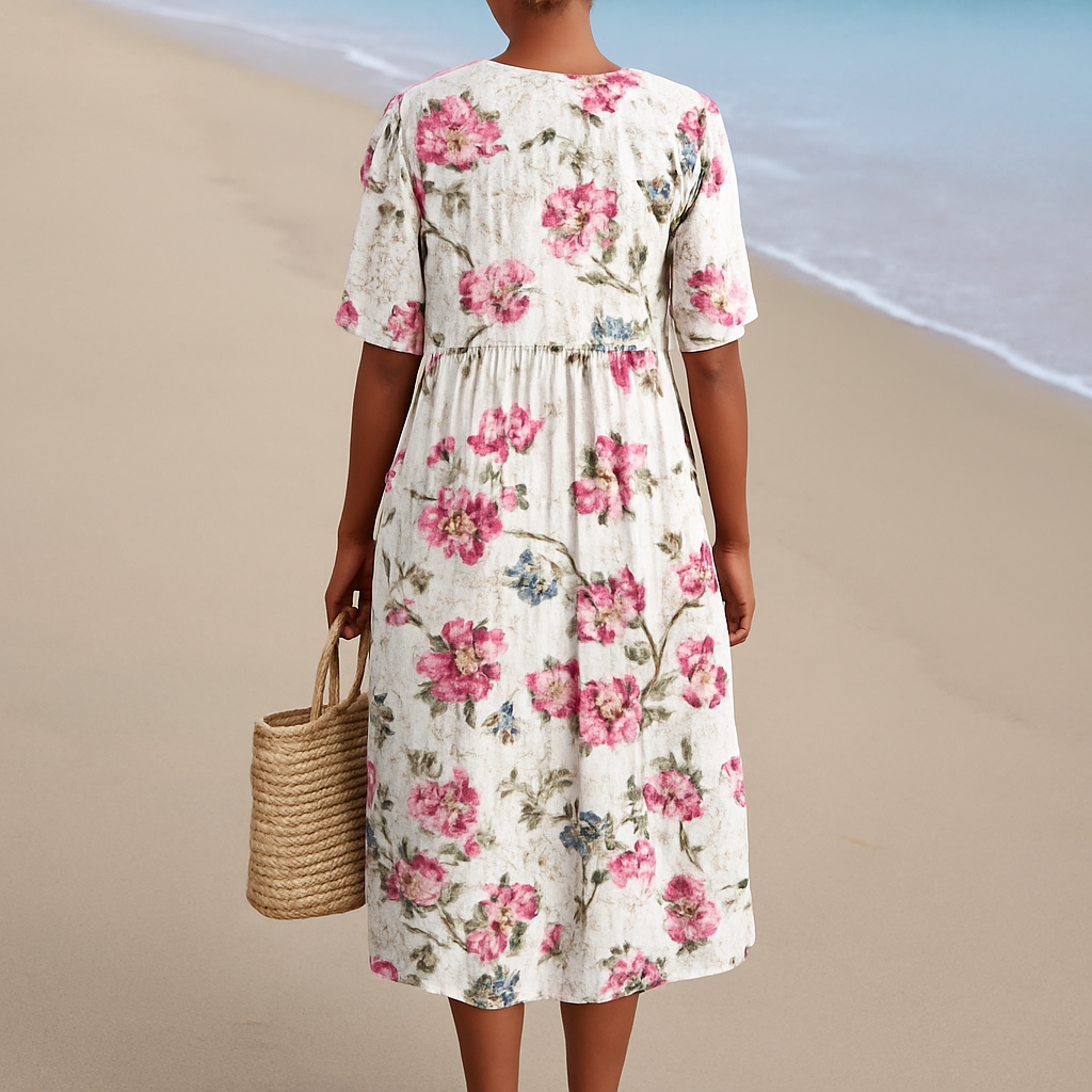 FLORINE | Vintage-Inspired Floral Linen Dress
