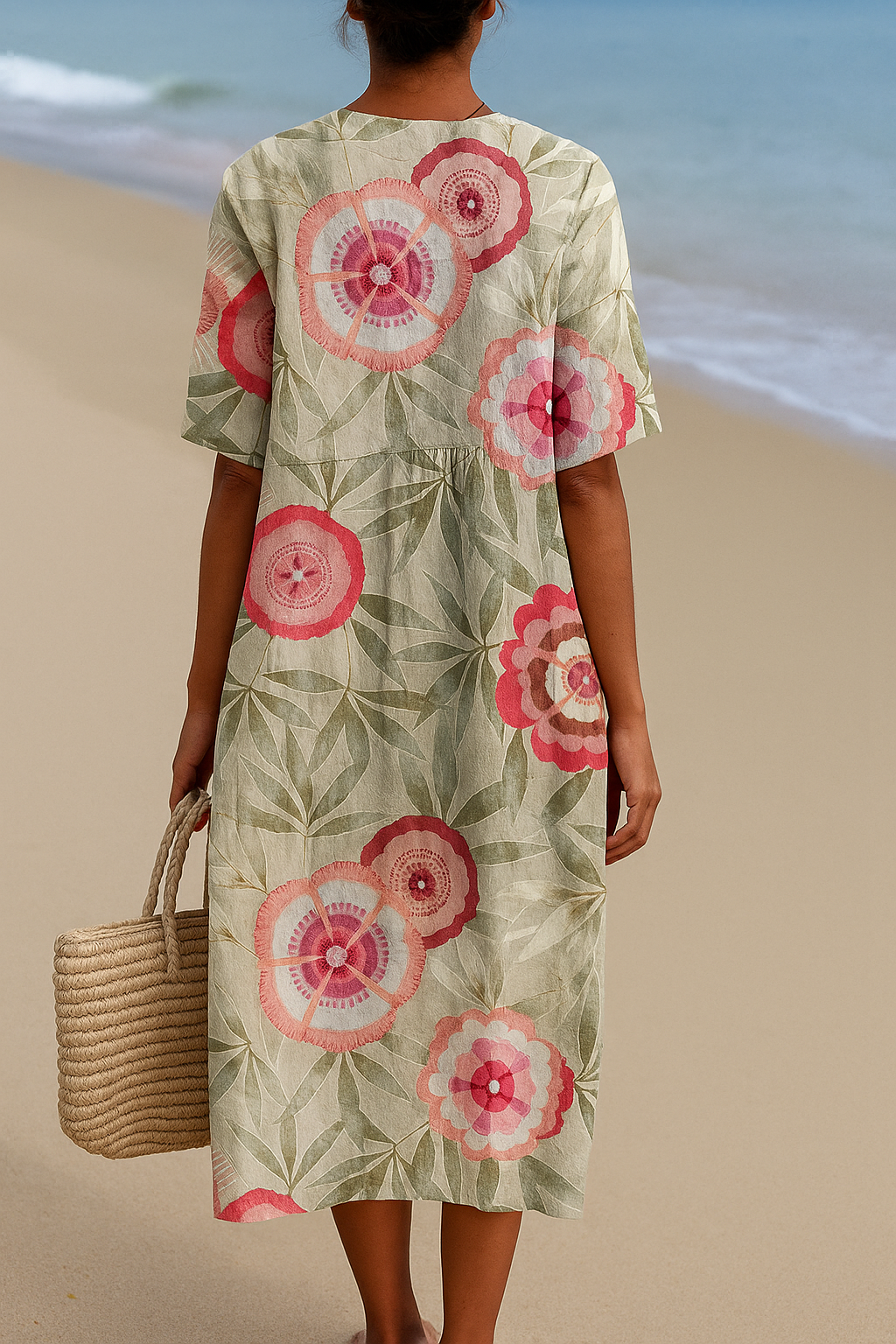 Félice | Floral Leaf and Mandala Print Dress