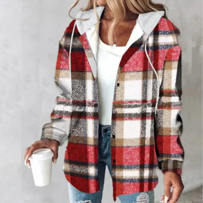 Chic Plaid Hooded Coat™