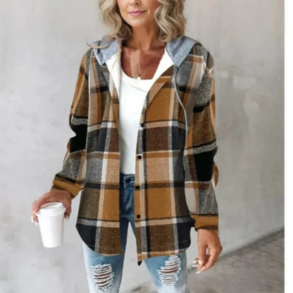 Chic Plaid Hooded Coat™