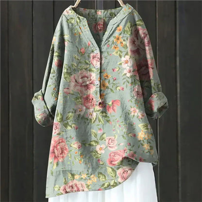 Reece | Stylish Floral Button-Up Tunic Shirt