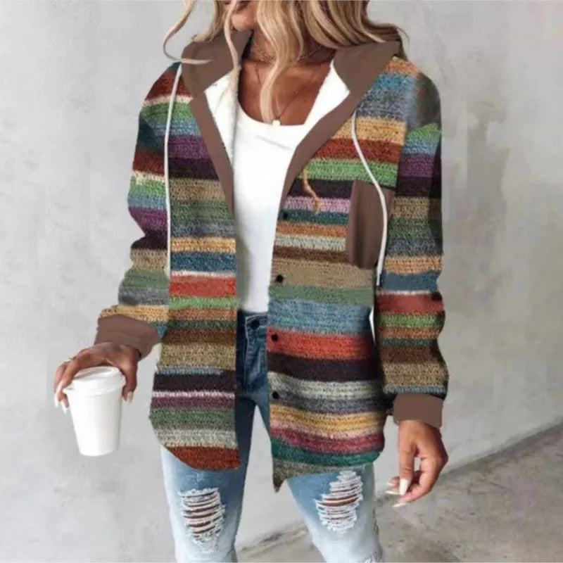 Chic Plaid Hooded Coat™