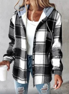 Chic Plaid Hooded Coat™