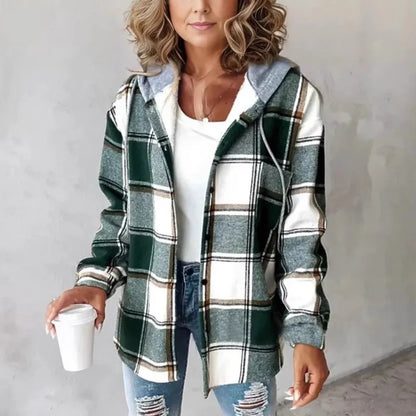 Chic Plaid Hooded Coat™