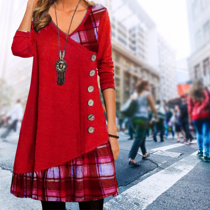 Sally | Vintage button long sleeve dress