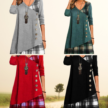 Sally | Vintage button long sleeve dress