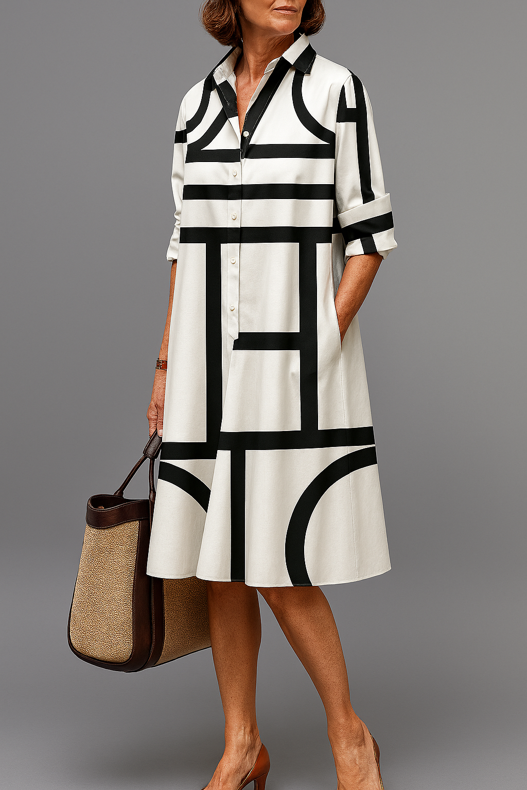 Brigitte - Luxe Midi Dress for Effortless Elegance