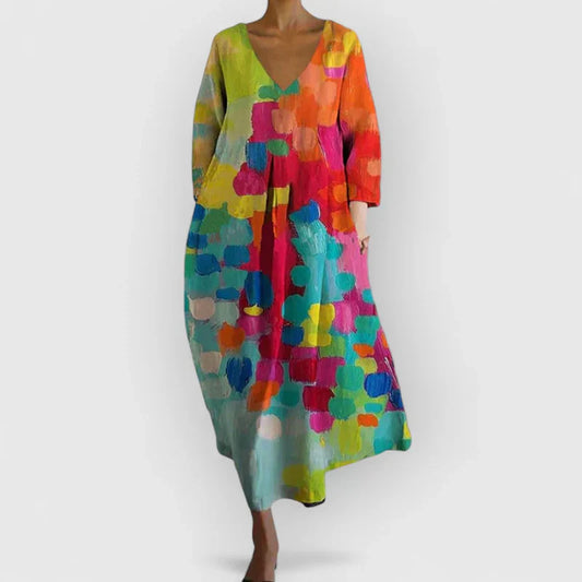 Nora | Vibrant V-Neck Dress