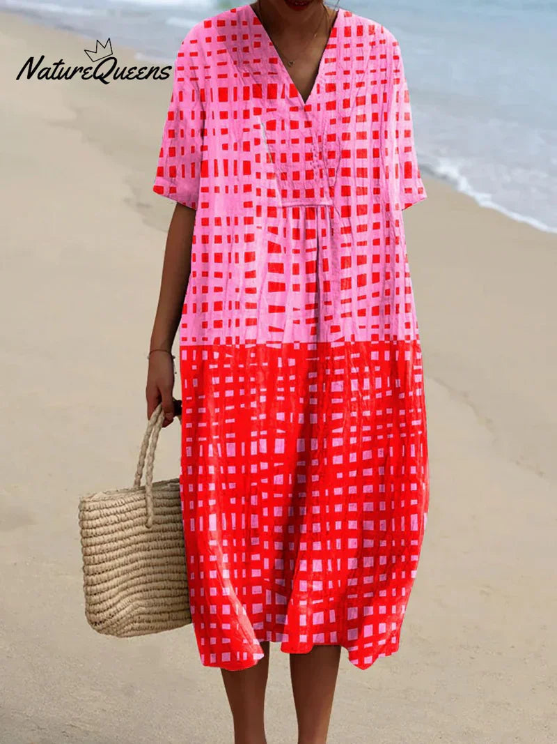 Ruby | Striking Checkered Dress