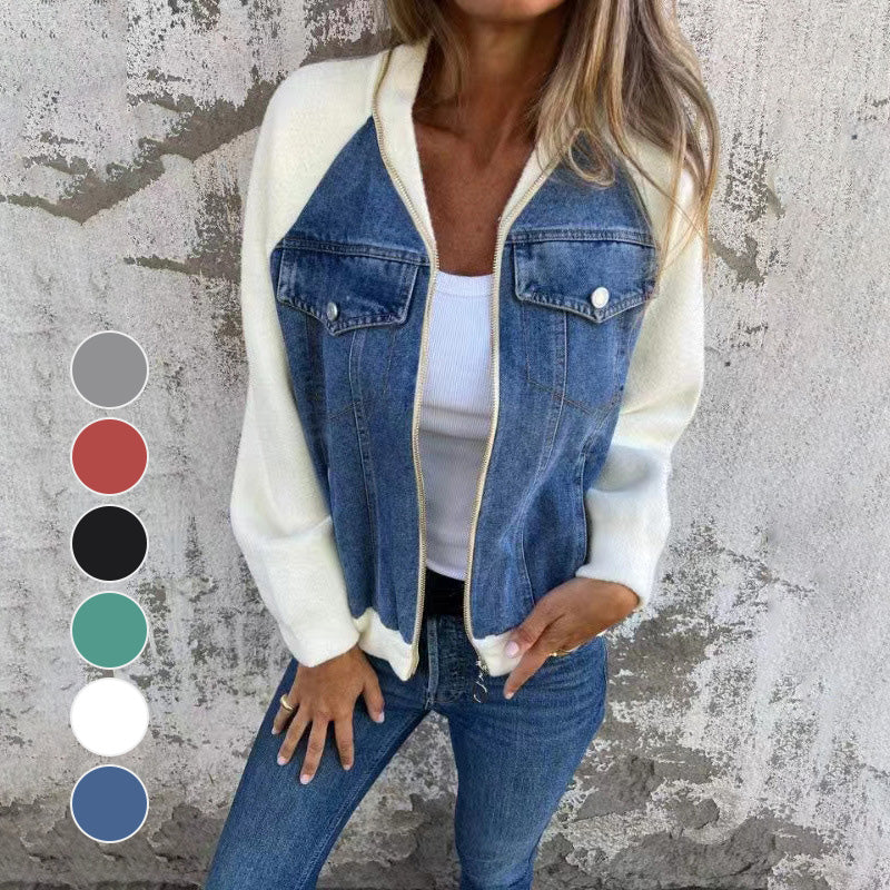 AMELIA | fitted zip jean jacket