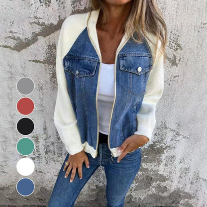 AMELIA | fitted zip jean jacket