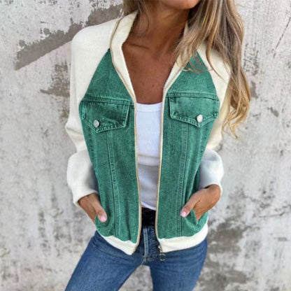 AMELIA | fitted zip jean jacket