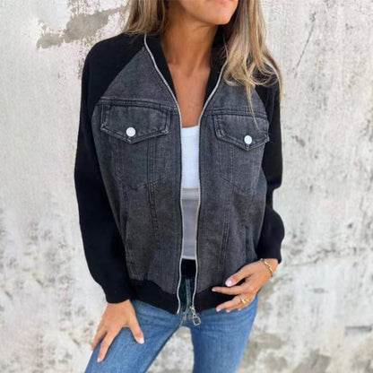 AMELIA | fitted zip jean jacket