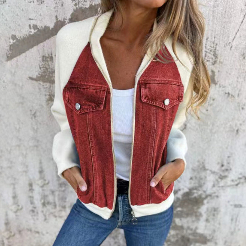 AMELIA | fitted zip jean jacket