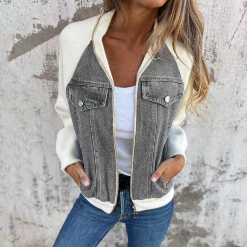 AMELIA | fitted zip jean jacket