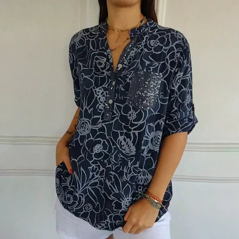 Rachel | Printed Button-Up Shirt