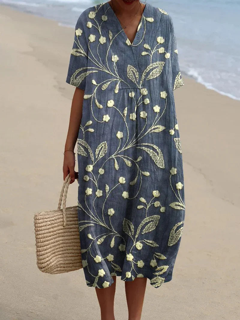 Enora | Floral Embroidery Dress