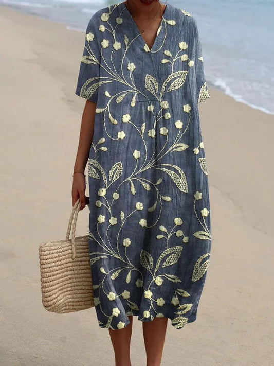 Enora | Floral Embroidery Dress