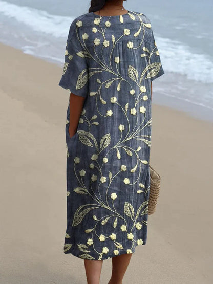 Enora | Floral Embroidery Dress