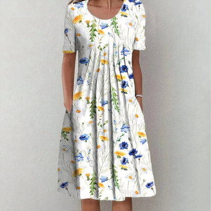 Wairi | Elegant Cotton Floral Dress